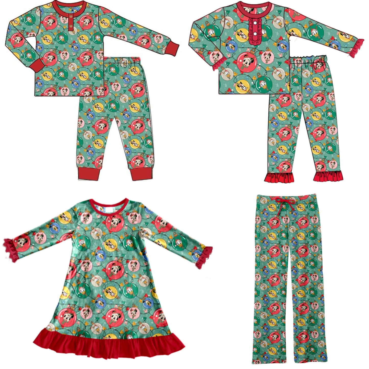 Character Christmas Ornaments Pajamas - ETA early November
