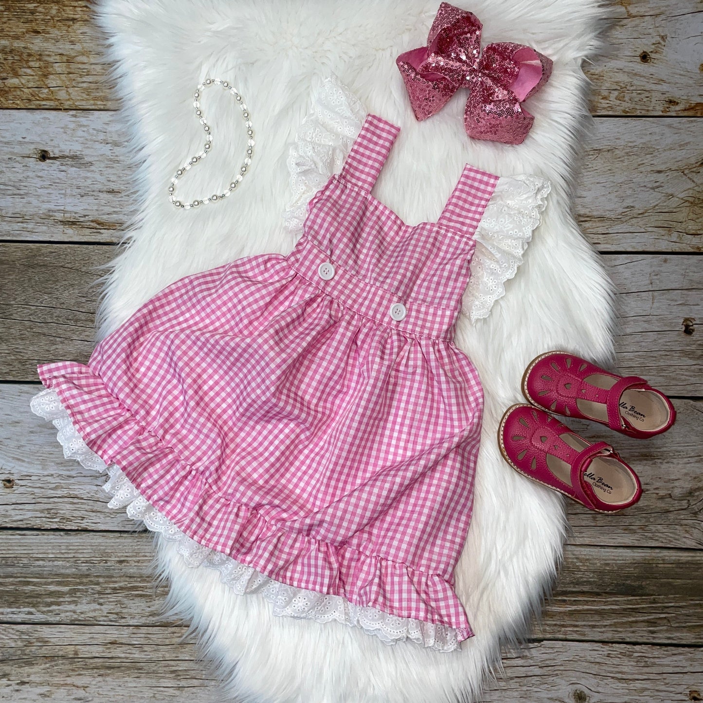 Pink Checkered Sleeveless Dress