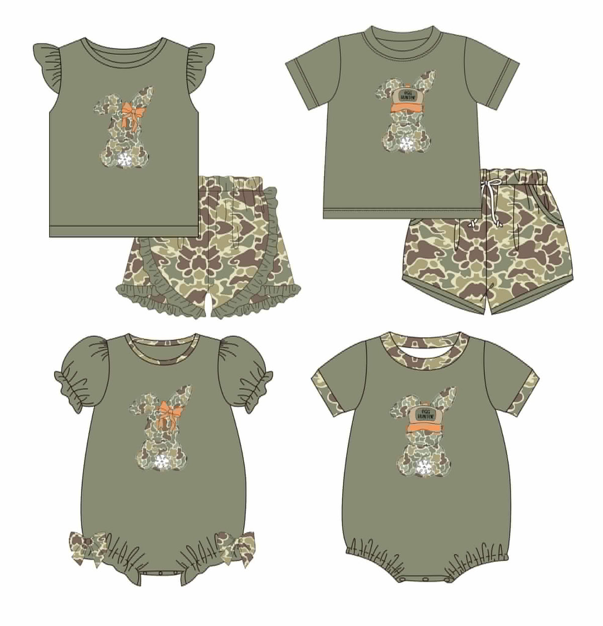 Camo Bunny Embroidered Collection - ETA late February