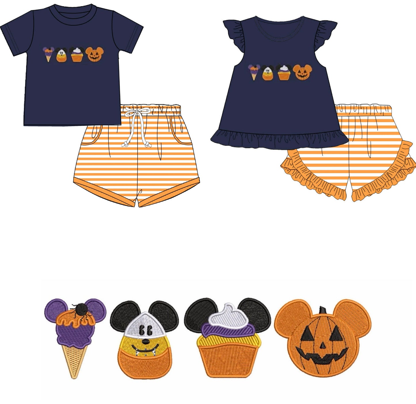 Halloween Treats on Main Street Embroidered Sets - ETA late August