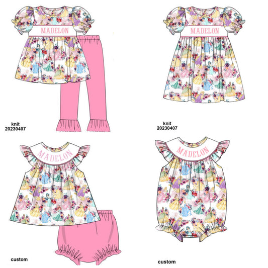 Princess Personalized Smocked Collection PO58 - ETA mid June