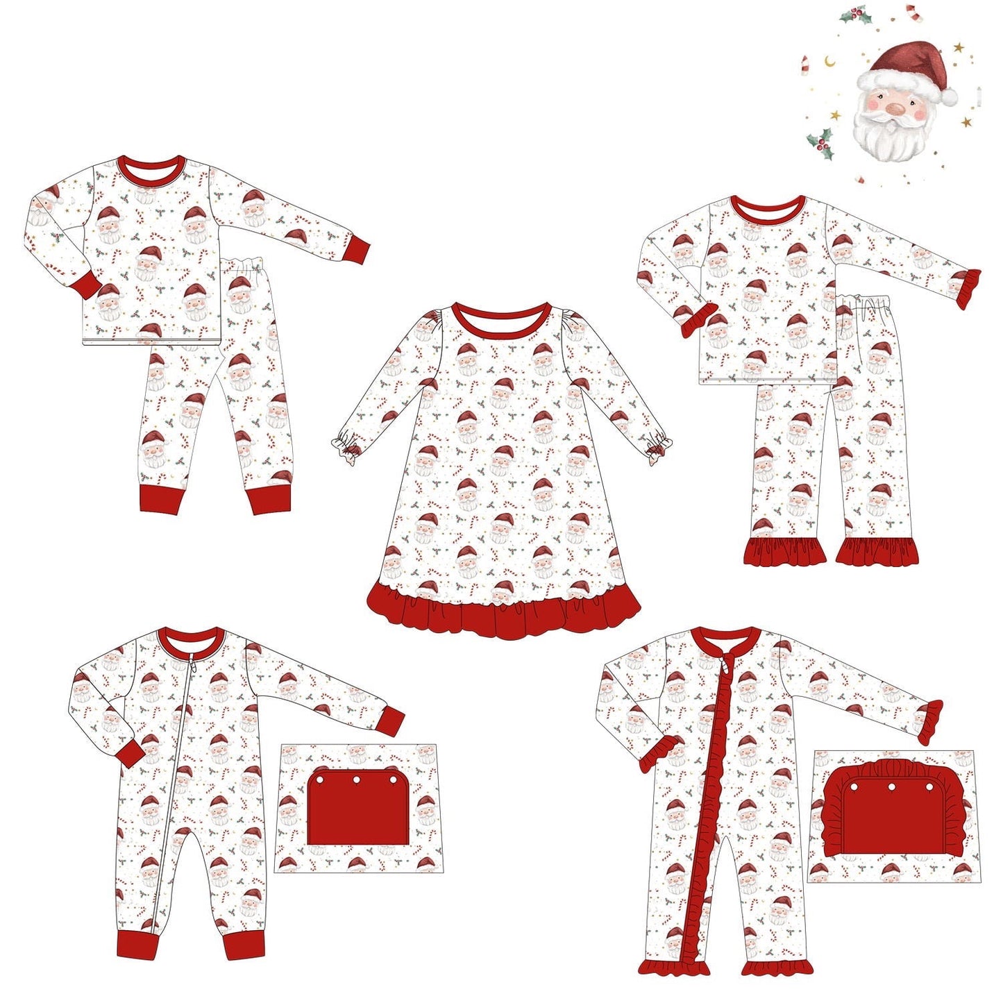 Watercolor Santa Pajamas - ETA early December
