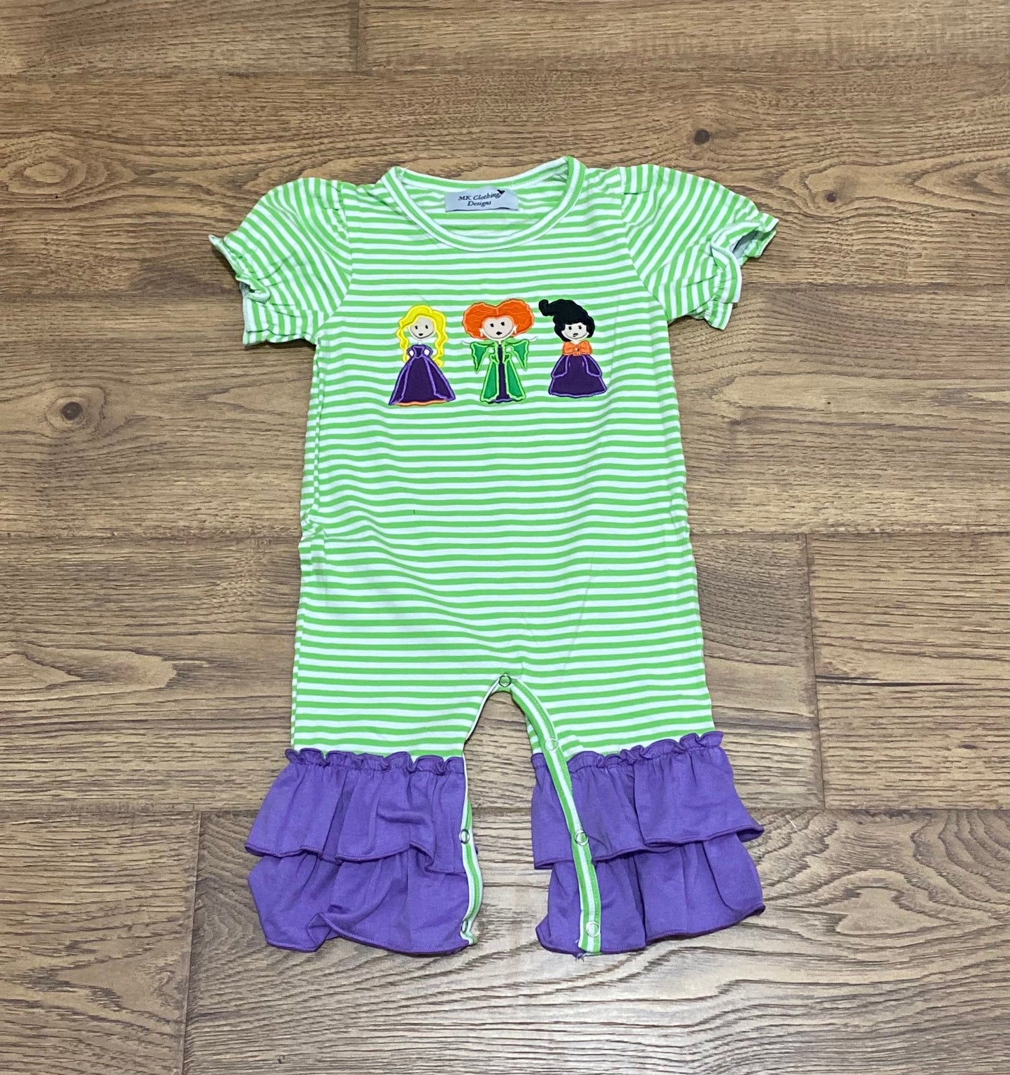 Hocus Pocus Appliqué Ruffle Romper