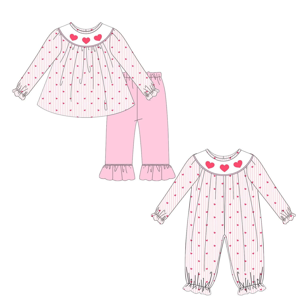 Heart Stripes and Trio Embroidered Collection - ETA late January