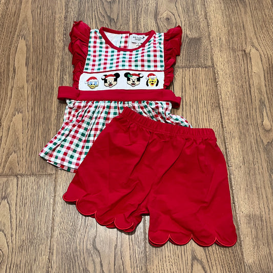 Mouse Christmas Smocked Girl Set