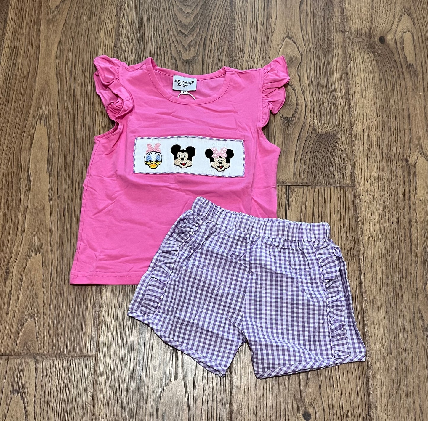 Mouse and Friends Smocked Girl Short Set PO46