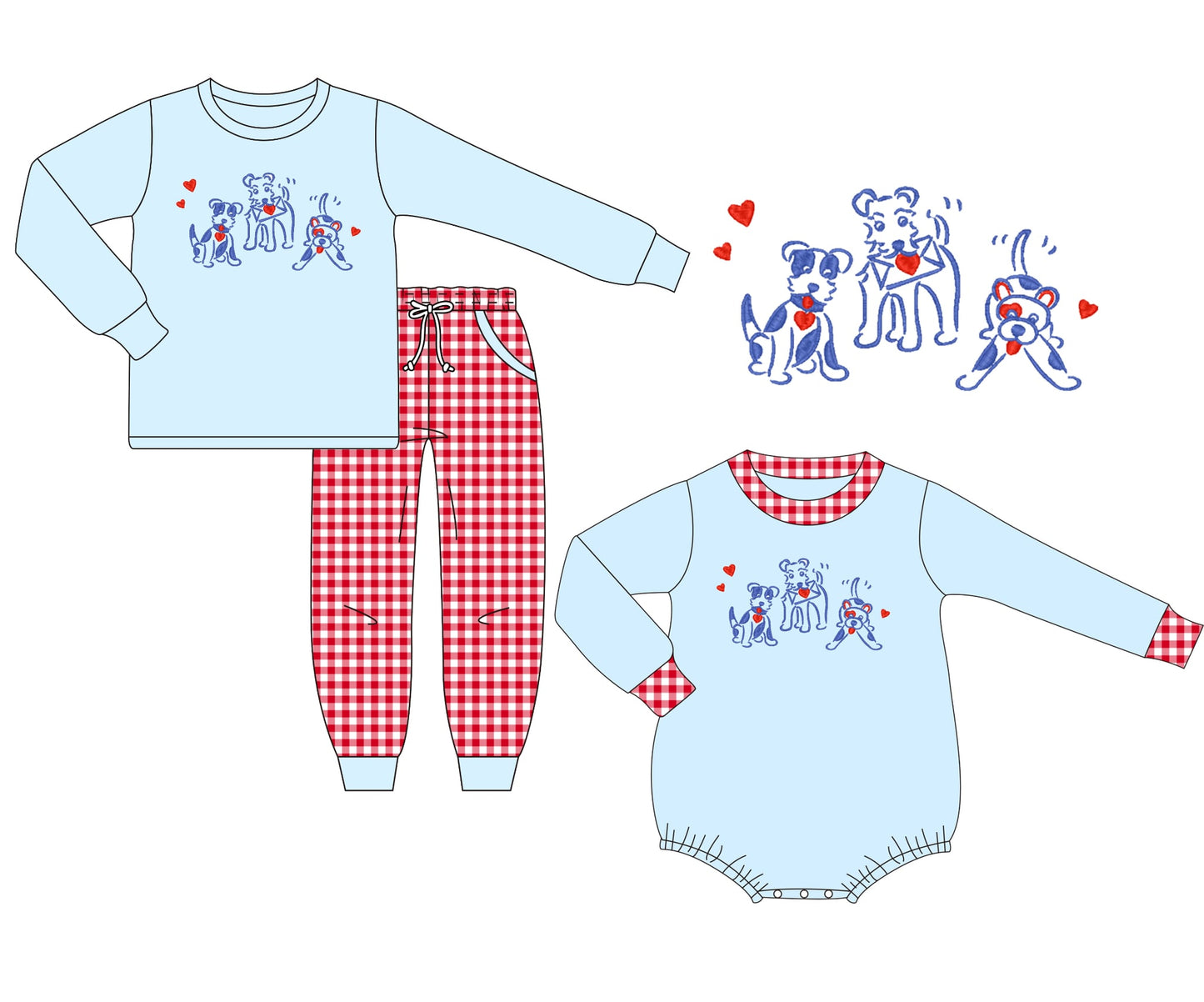 Puppy Love Trio Embroidered Collection - ETA mid December