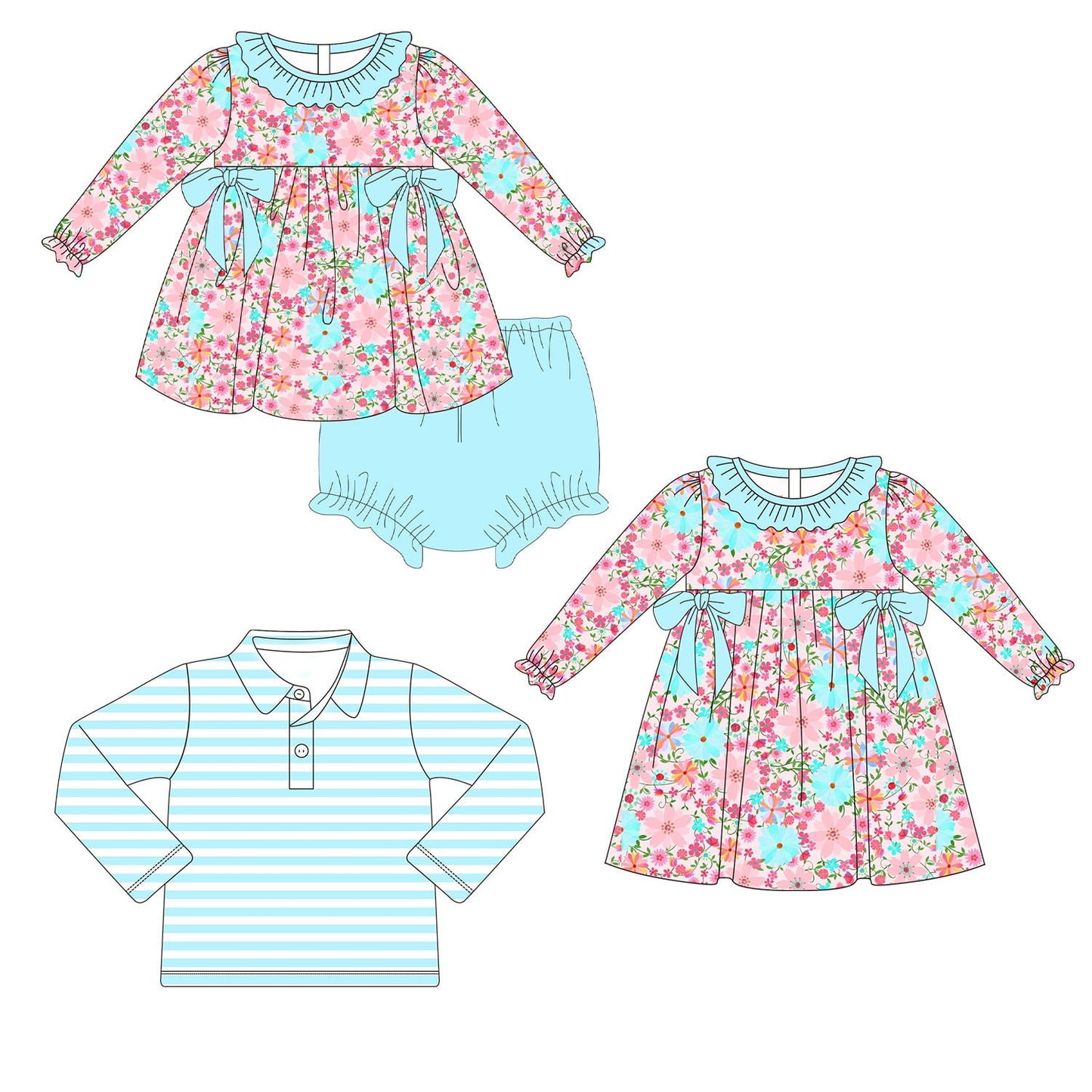Teal Stripes and Floral Collection - ETA mid December