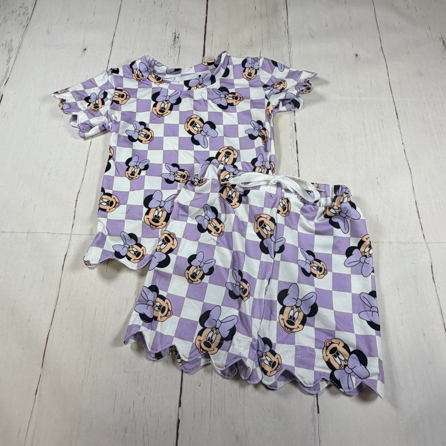 Purple Checkered Mouse Girl Set