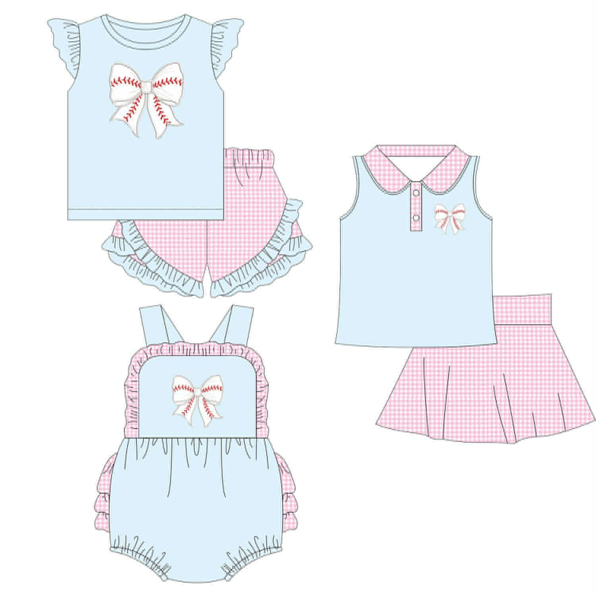 Baseball Bow Appliqué Collection - ETA late February