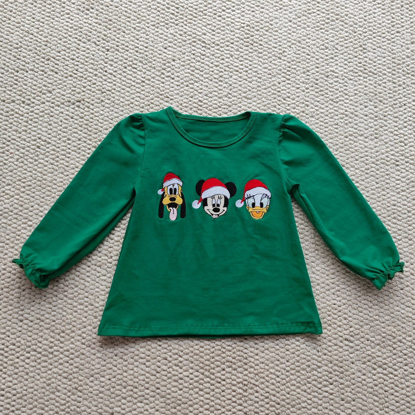 Christmas Characters Appliqué Girl Shirt