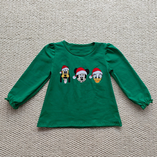 Christmas Characters Appliqué Girl Shirt