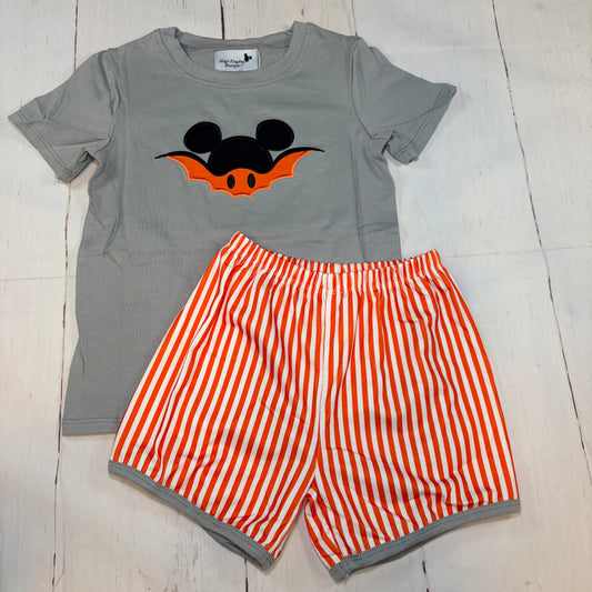 Batty Mouse Appliqué Boy Short Set