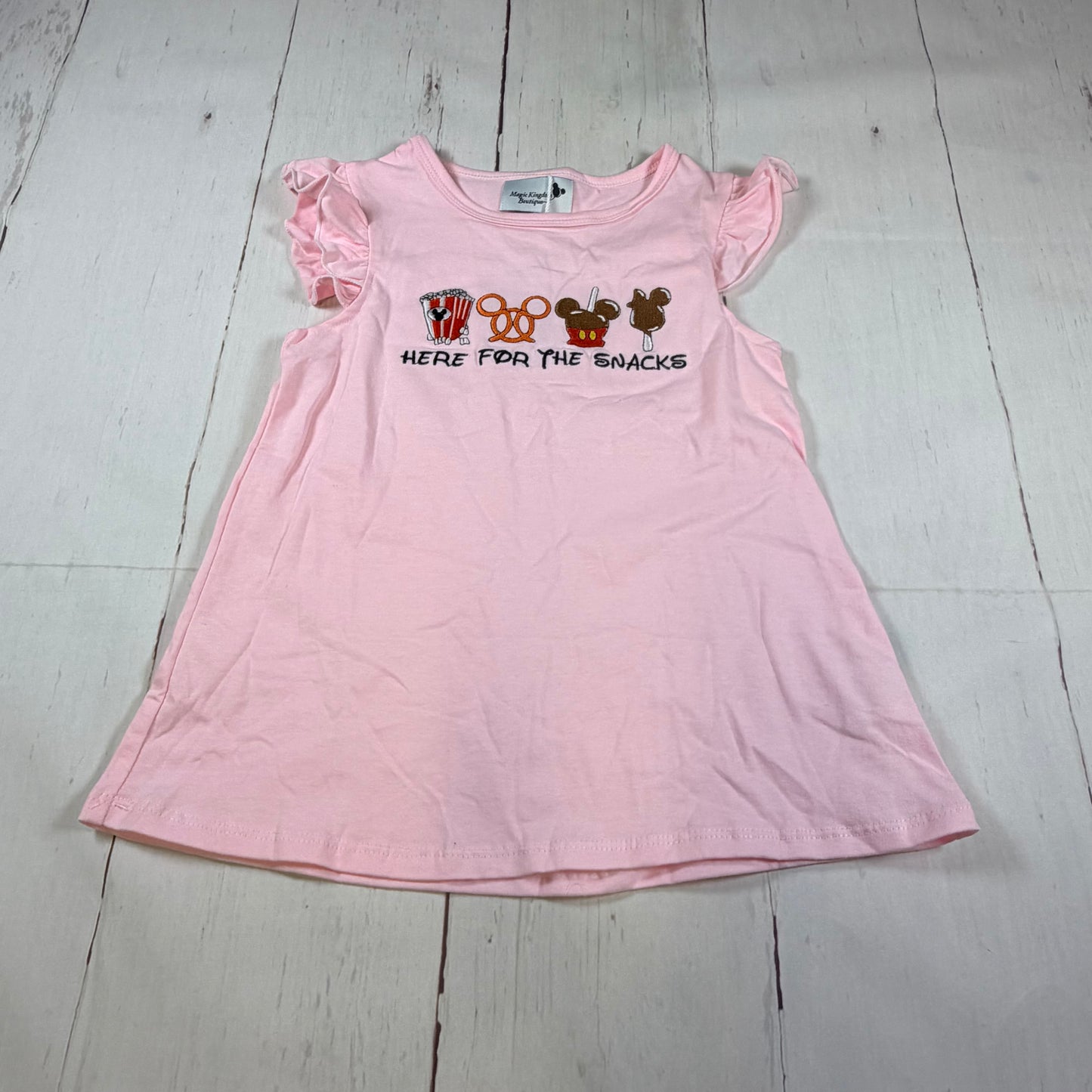 Here For The Park Snacks Embroidered Girl Shirt