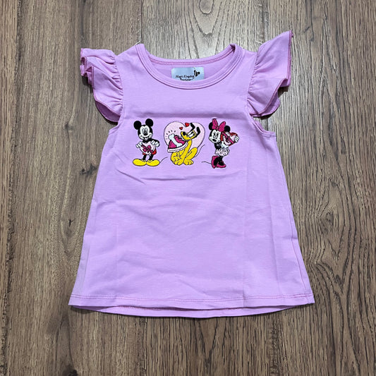 Mouse Valentines Appliqué Girl Shirt