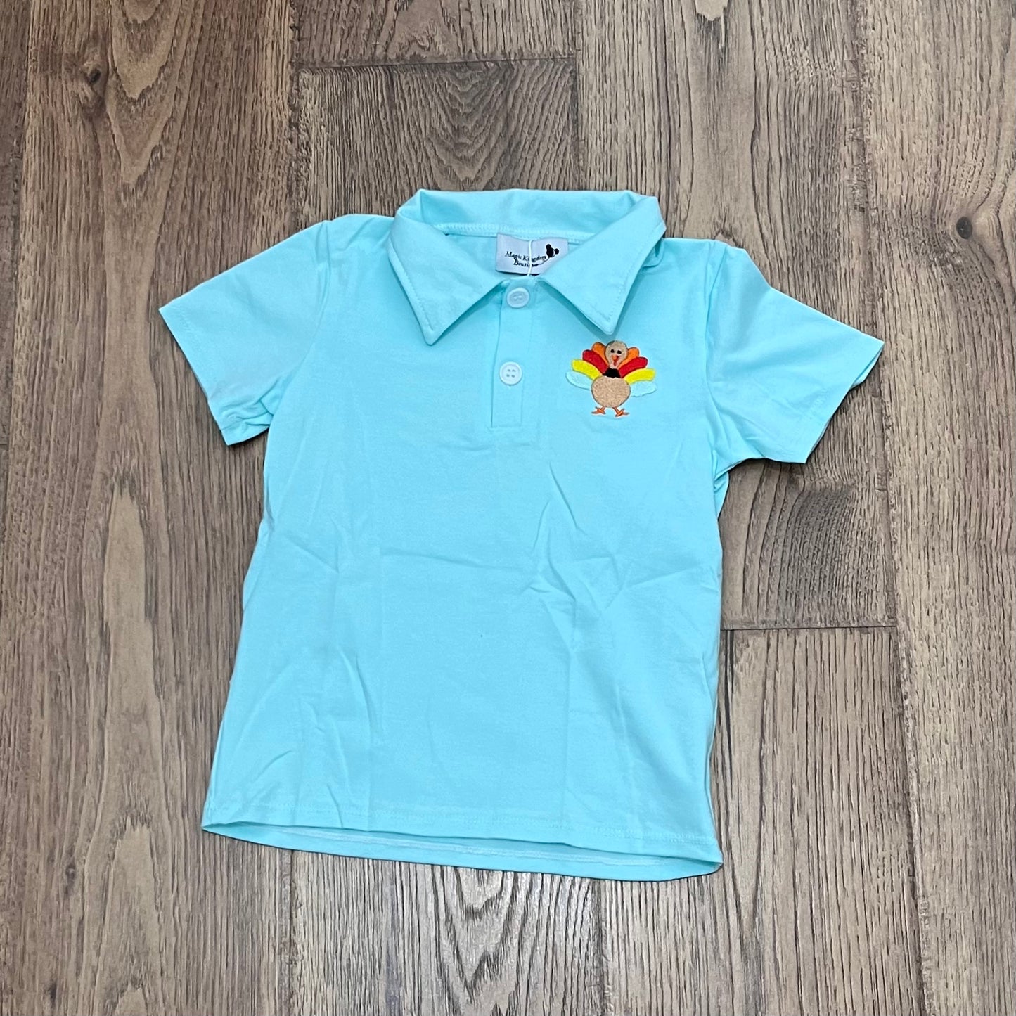 Mint Turkey Appliqué Polo