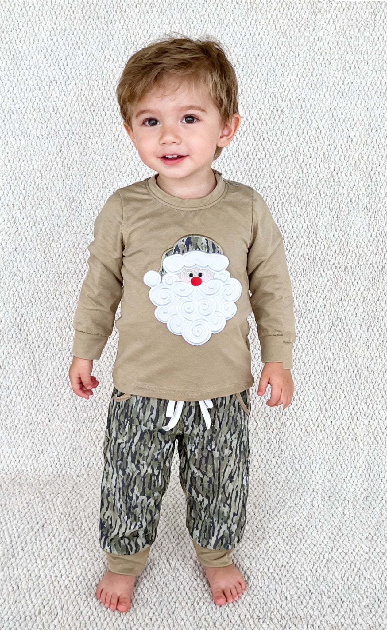 Camo Santa Appliqué Boy Set