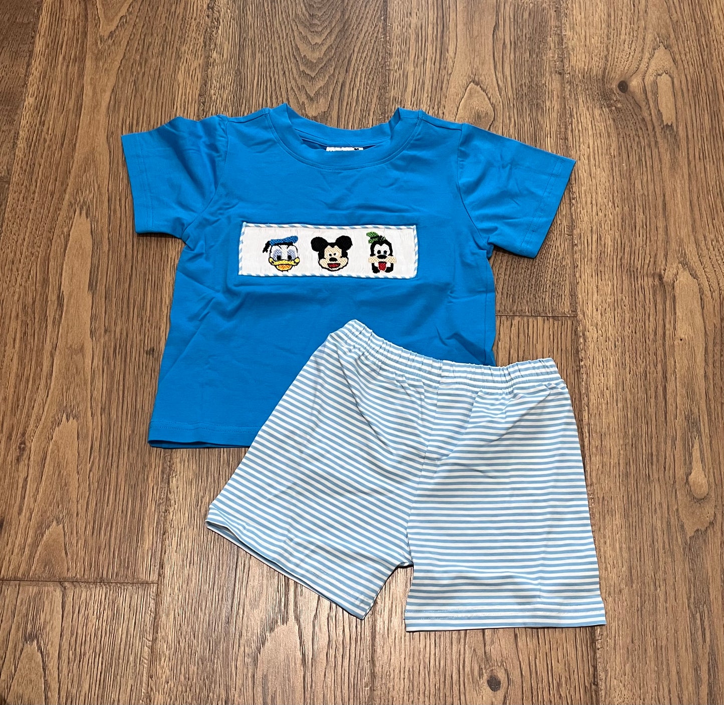 Mouse and Friends Smocked Boy Short Set PO46