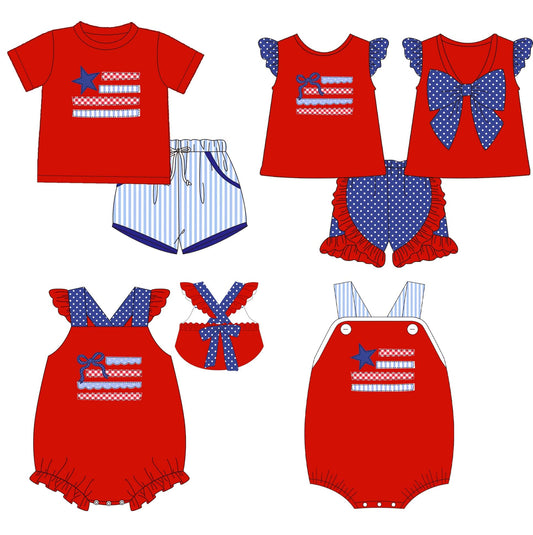 Flag Gingham and Stars Embroidered Collection - ETA early May