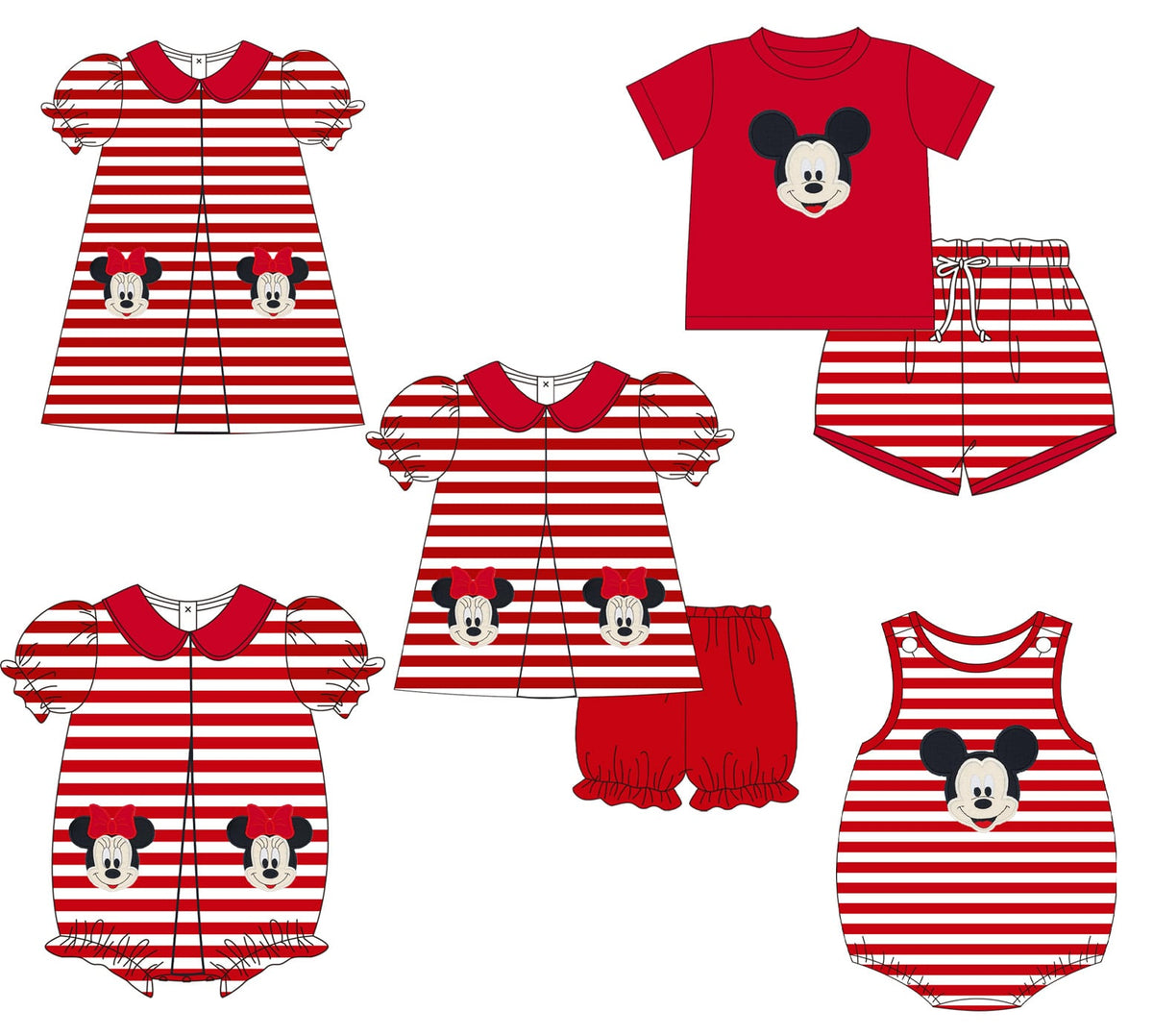 Red Striped Mouse Appliqué Collection - ETA late February