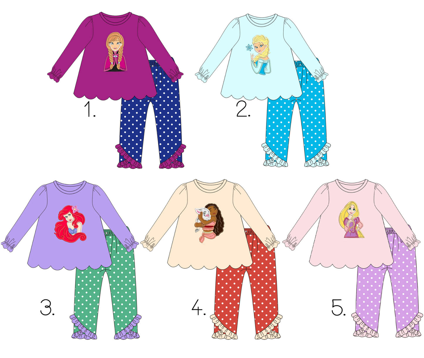 Princess Embroidered Sets - ETA early December