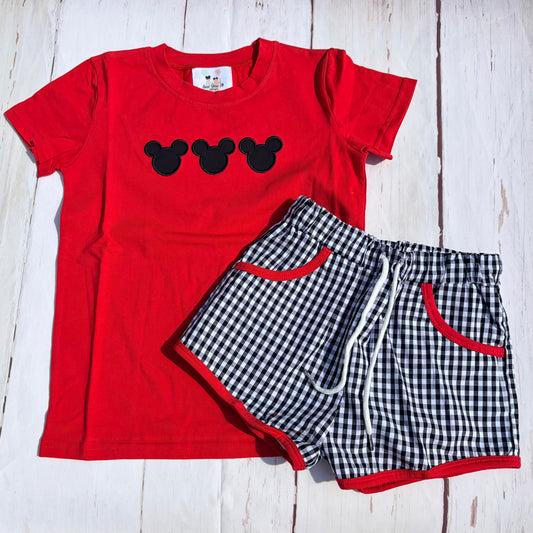 Mouse Trio Appliqué Boy Set