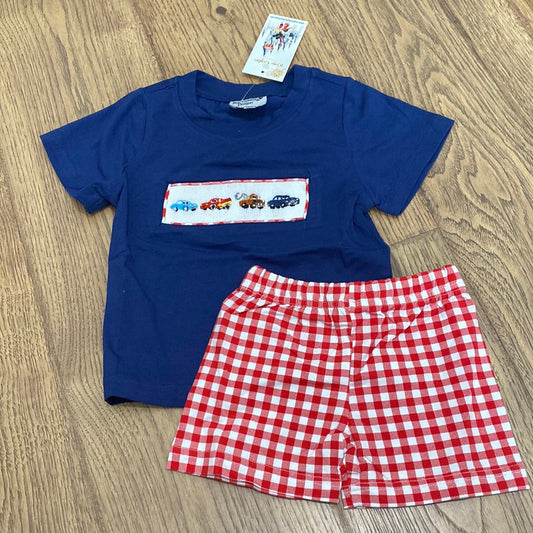 Cars Smocked Boy Short Set PO57