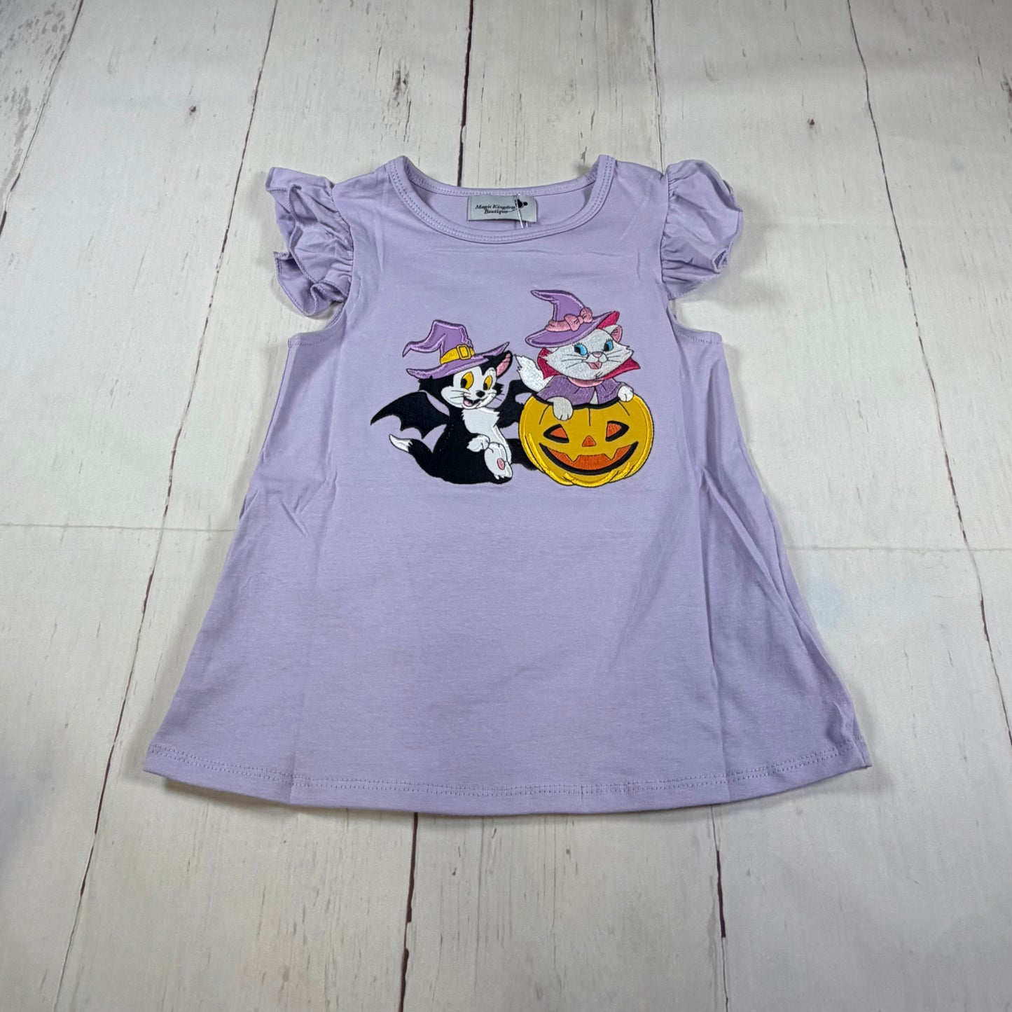 Minnie/Figaroa Halloween Embroidered Girl Shirt