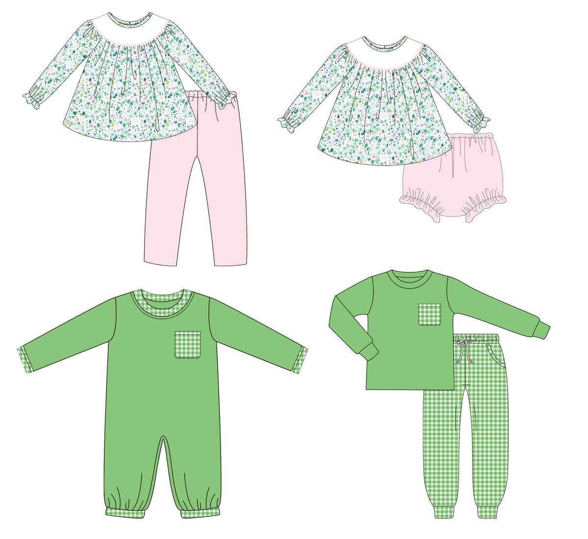Green Gingham and Floral Collection - ETA late January