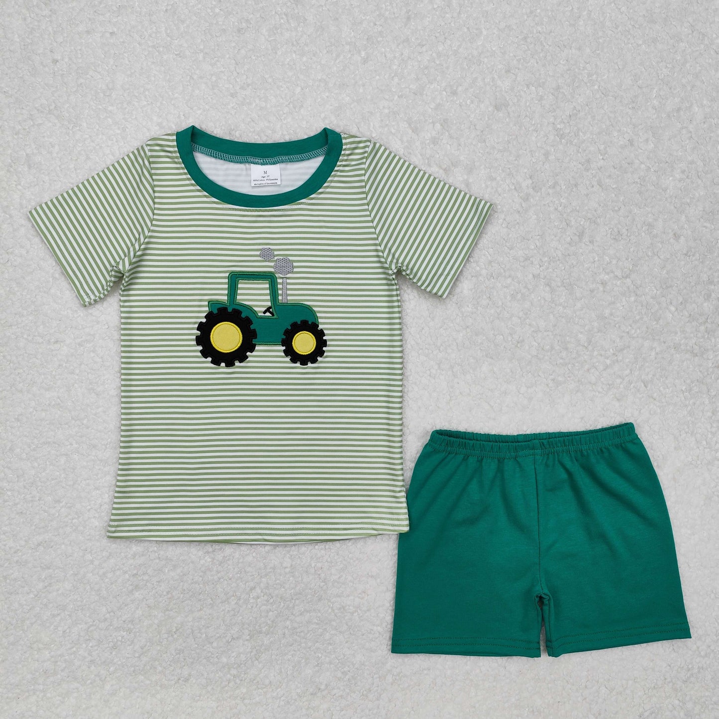 Striped Tractor Applique Boy Set - ETA mid June