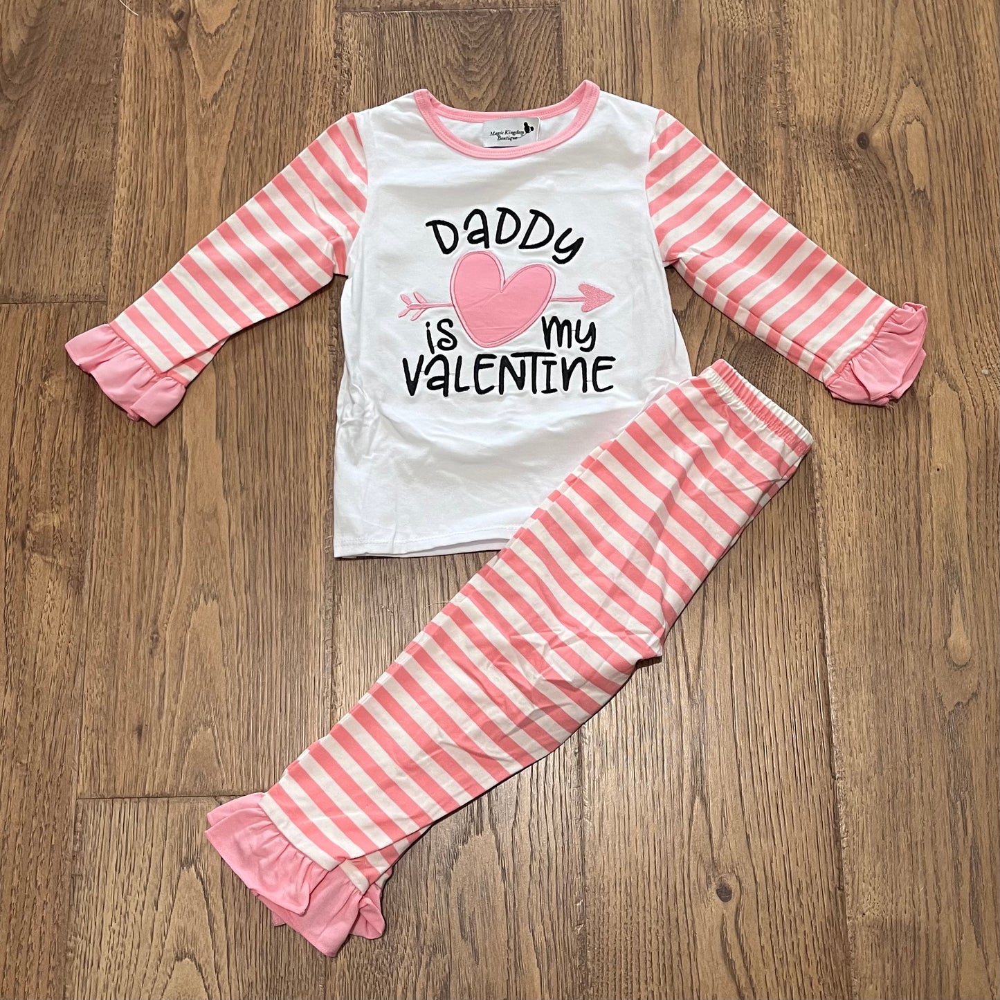 Daddy Is My Valentine Appliqué Pajamas