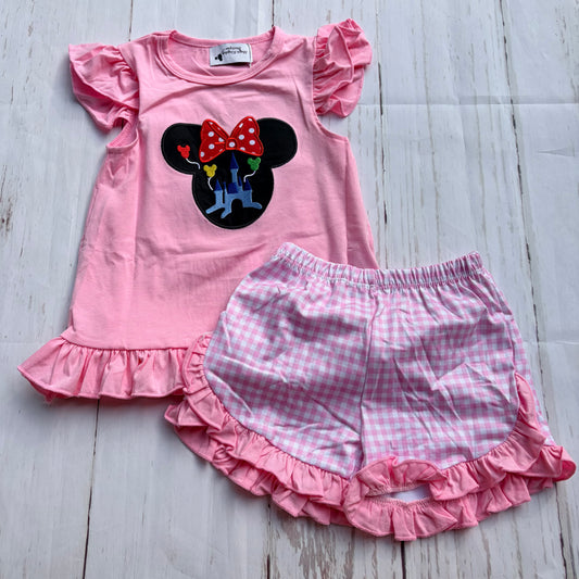 Mouse Castle Appliqué Girl Set