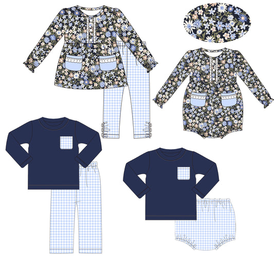 Navy and Baby Blue Gingham Collection - ETA mid October