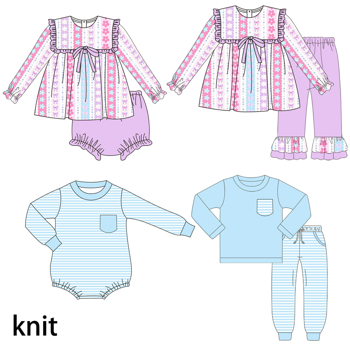 Purple and Light Blue Stripes Collection - ETA late January