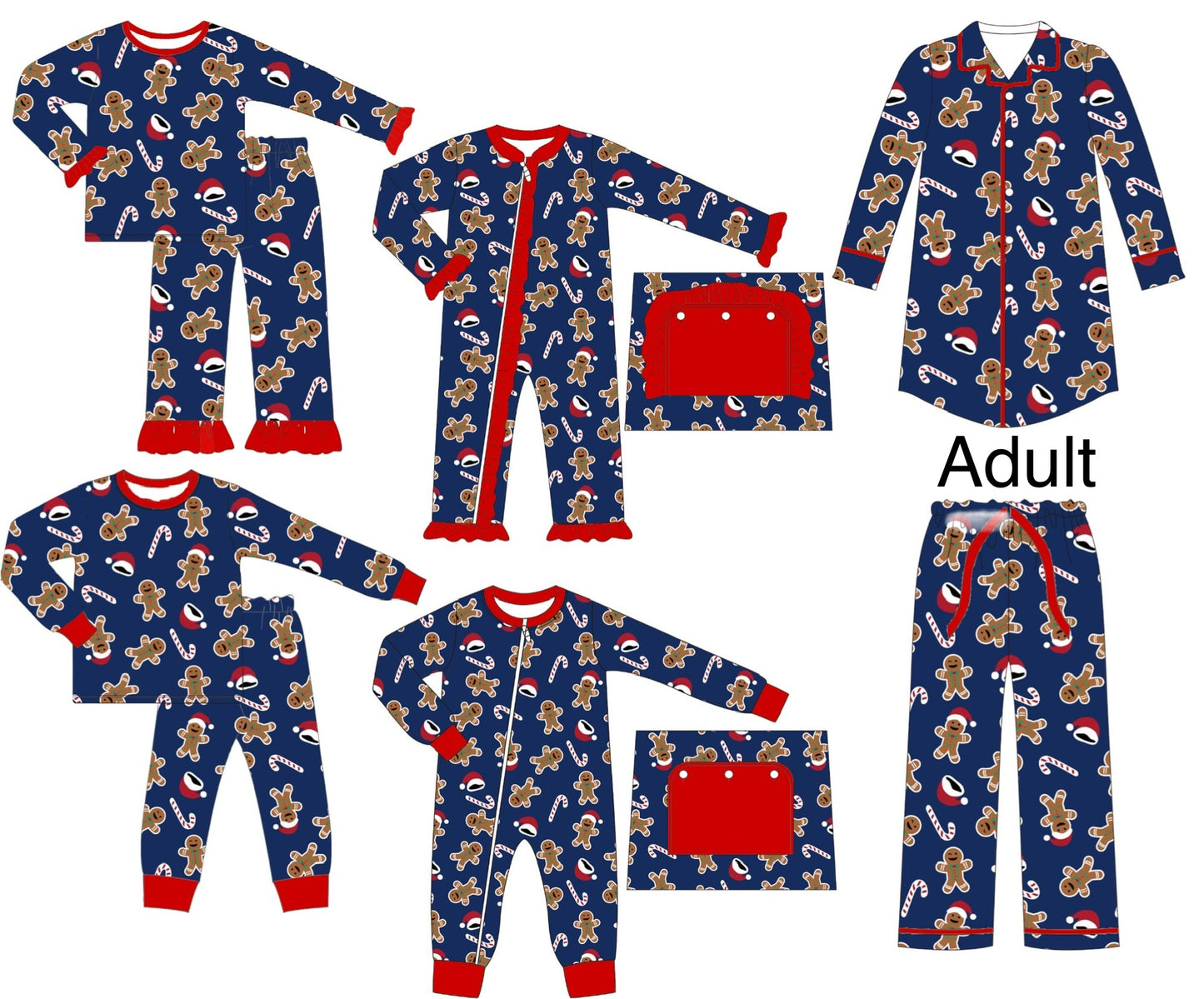 Navy Gingerbread Pajamas - ETA early December