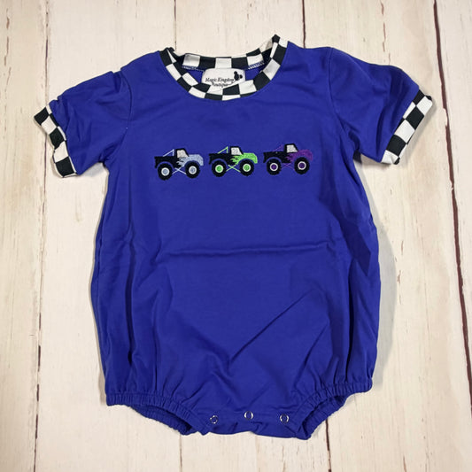 Monster Truck Trio Embroidered Bubble