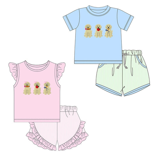 Back to School Dog Trio Embroidered Sets - ETA early July