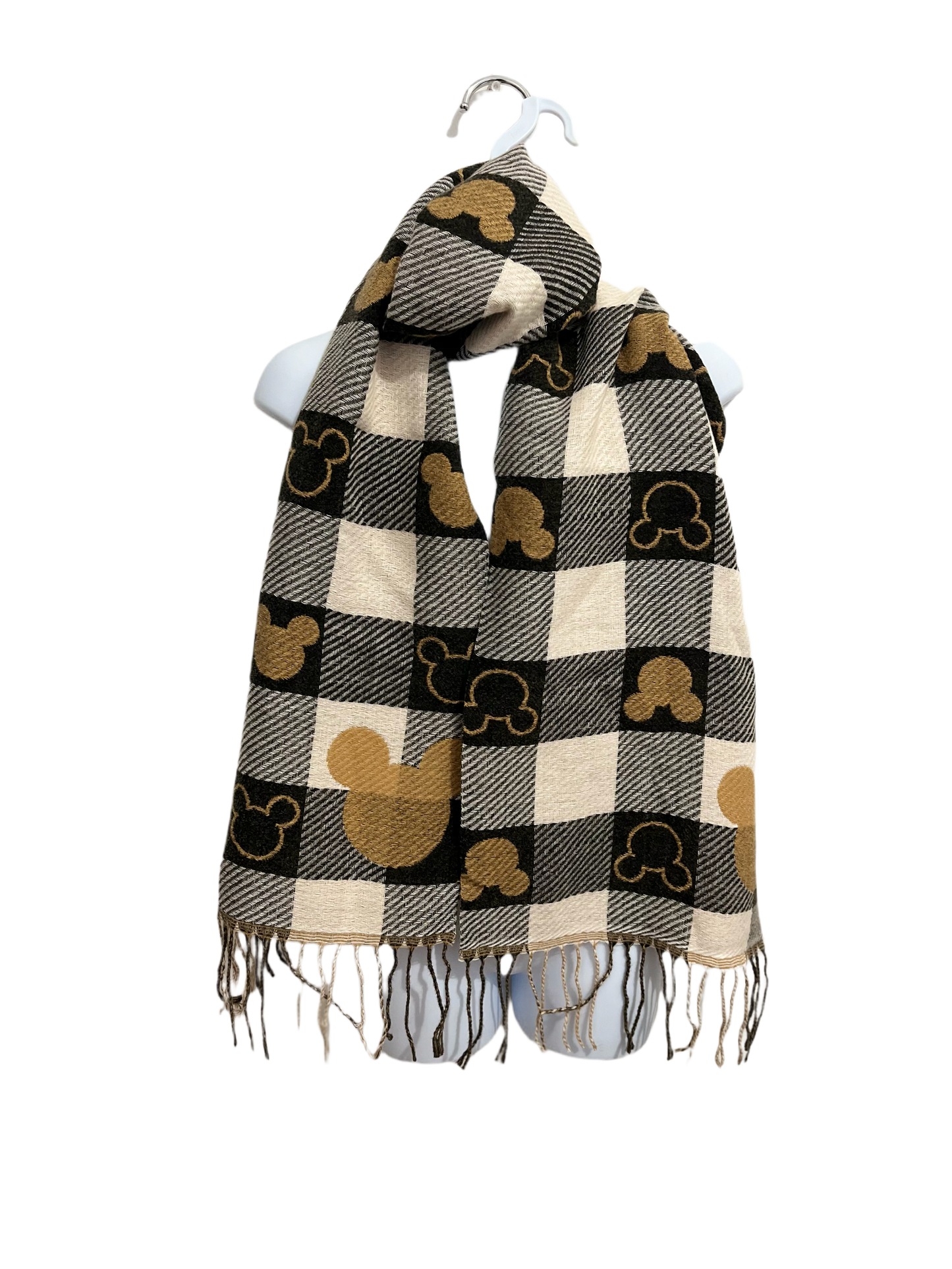 Mouse Beige Checkered Scarf