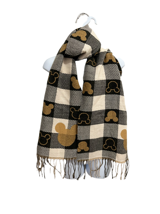 Mouse Beige Checkered Scarf