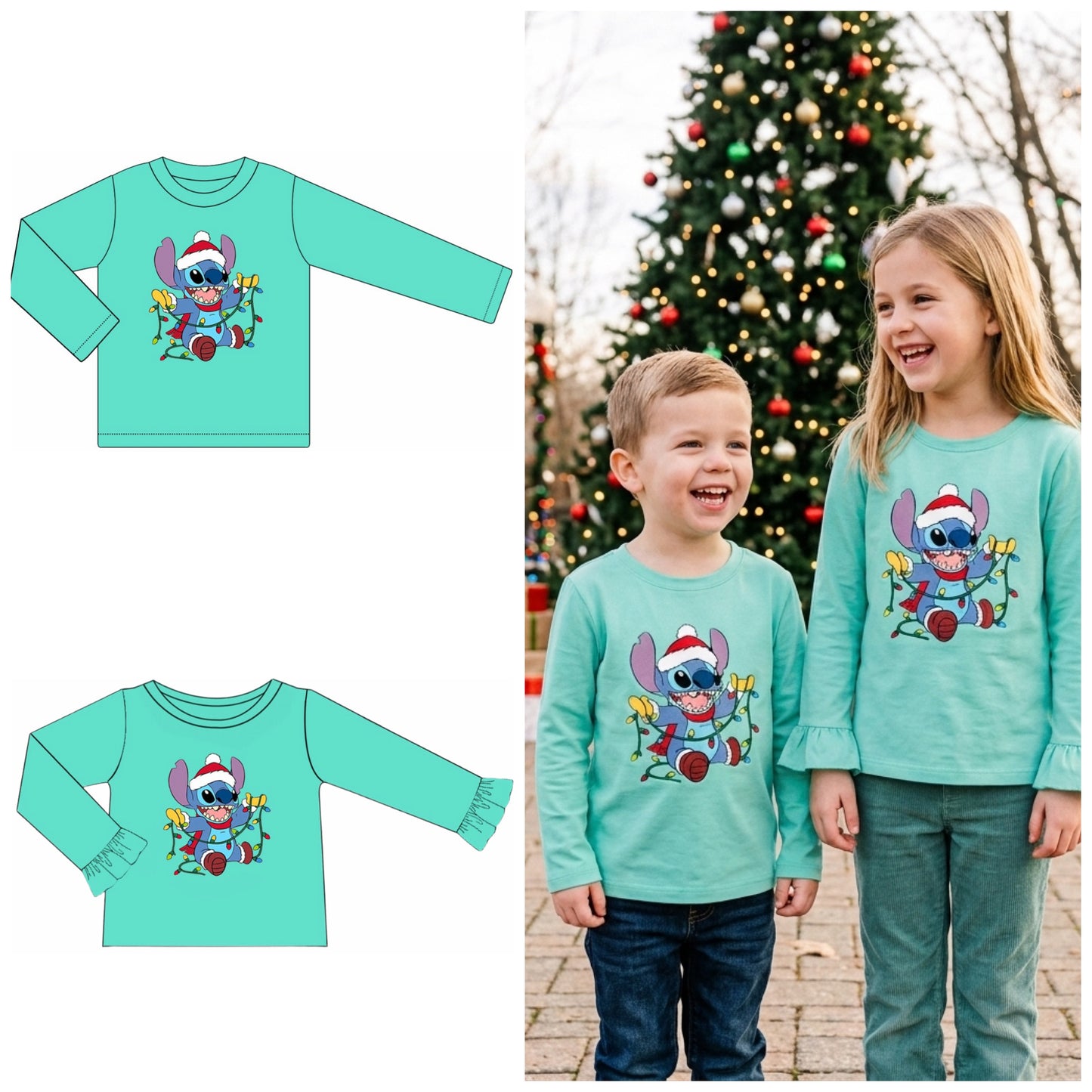 Stitch Christmas Embroidered Shirts - ETA early October