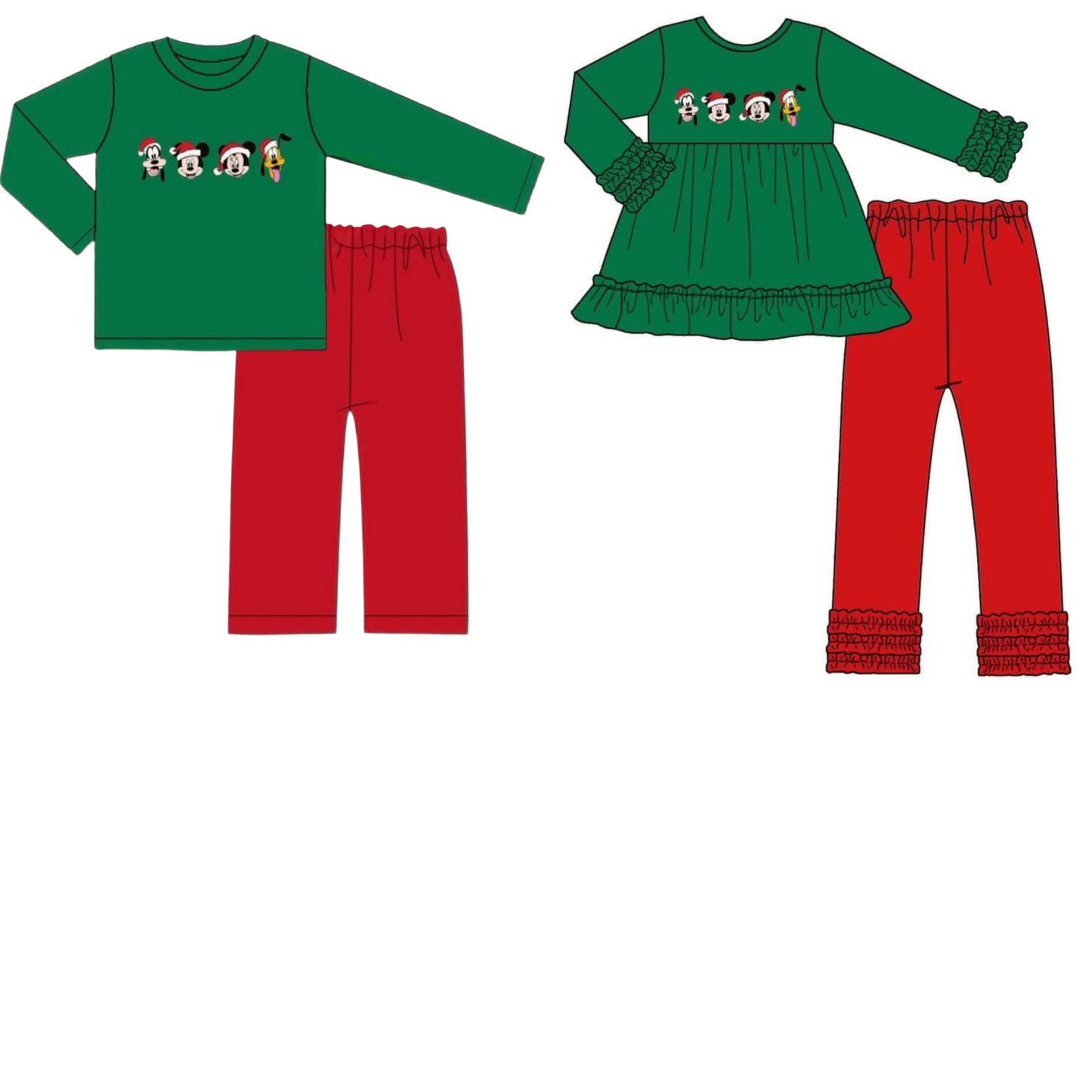 Character Christmas Embroidered Pant Sets - ETA late September