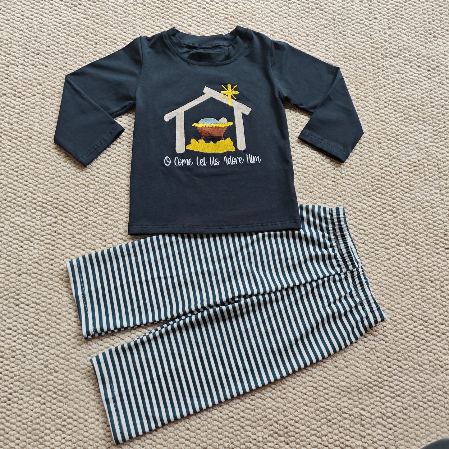 Let Us Adore Him Appliqué Boy Set