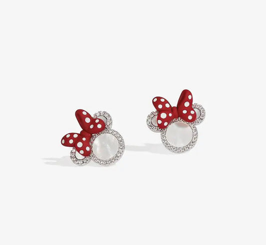Mouse Red Bow Earrings