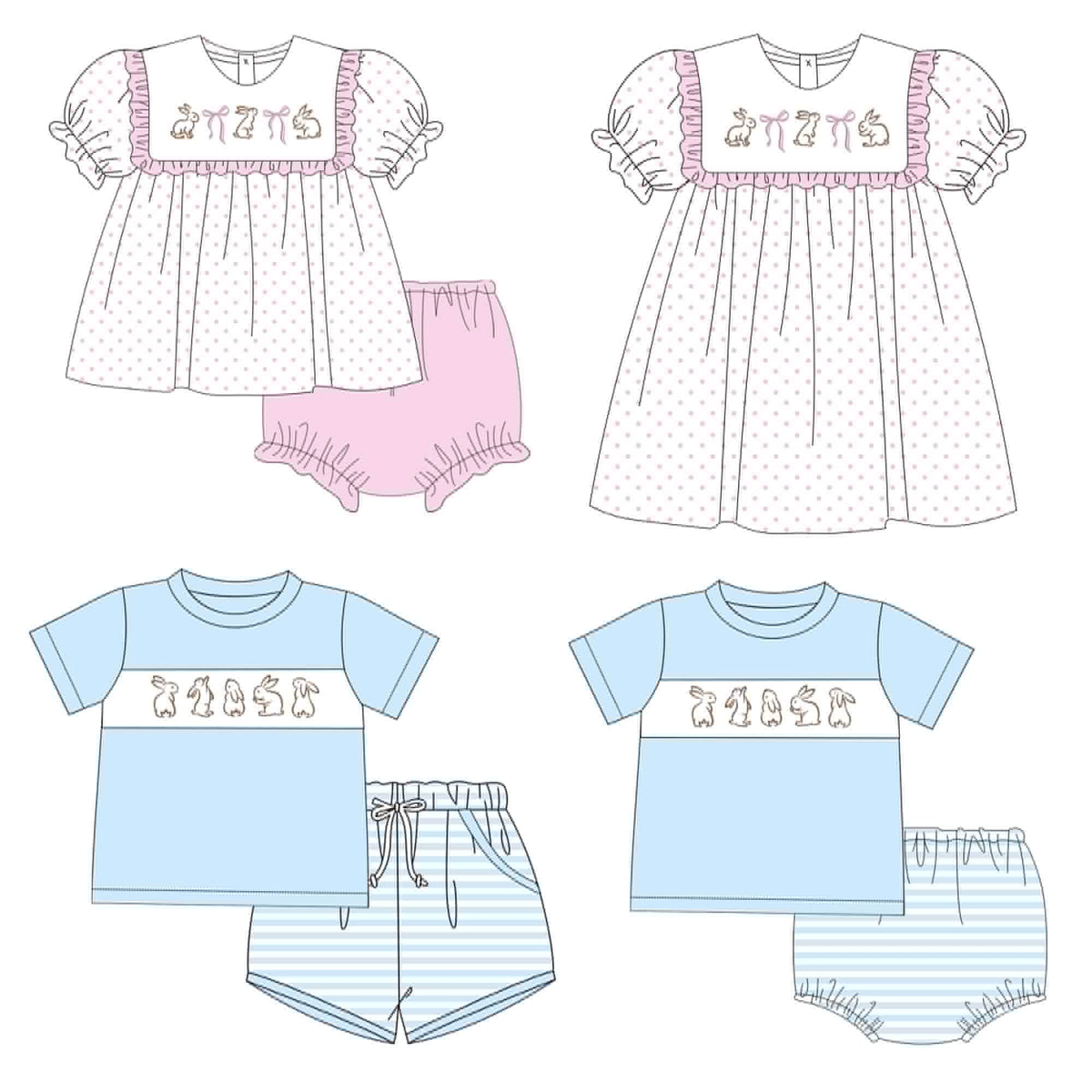 Brown Bunnies Embroidered Collection - ETA late February