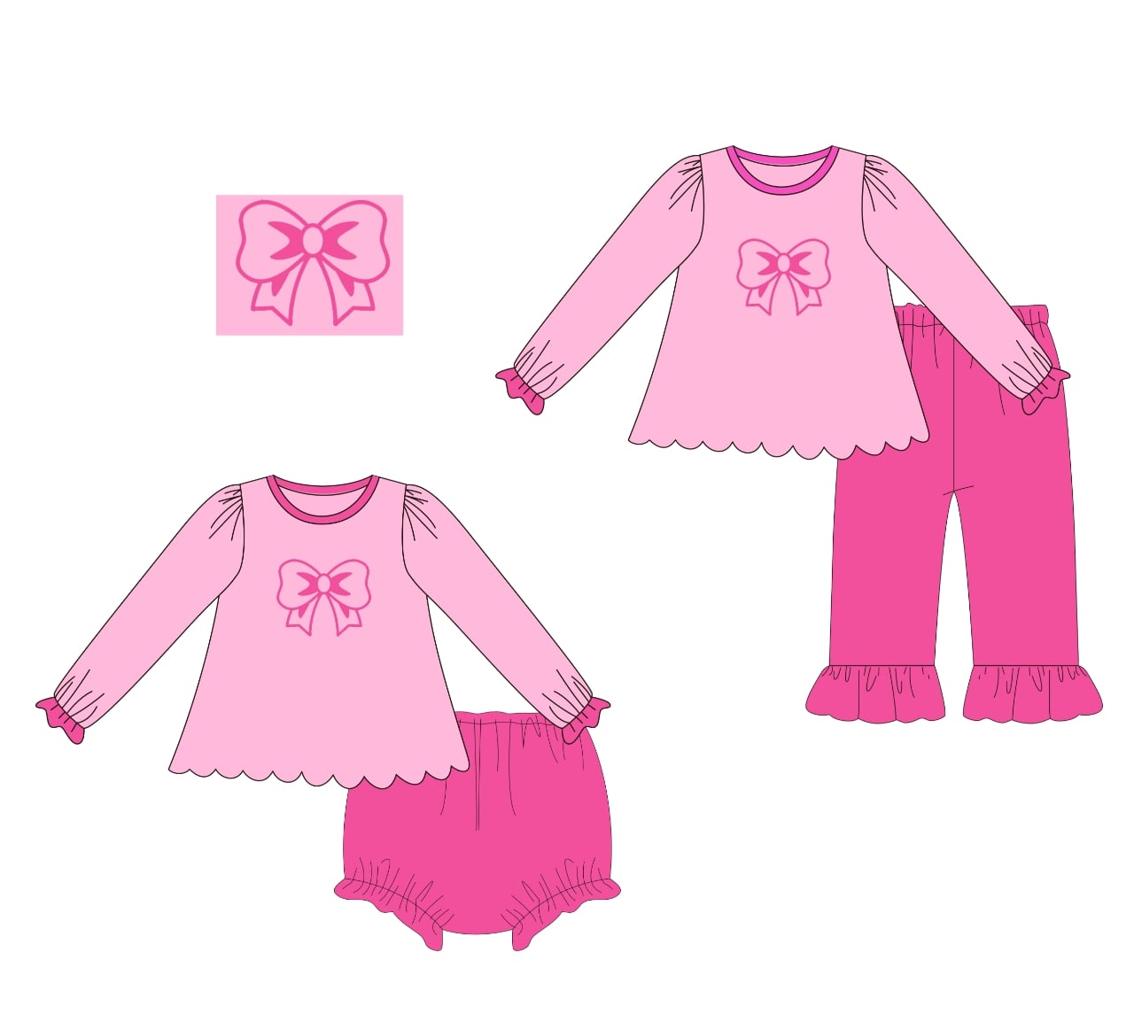 Pink Bow Embroidered Collection - ETA mid December