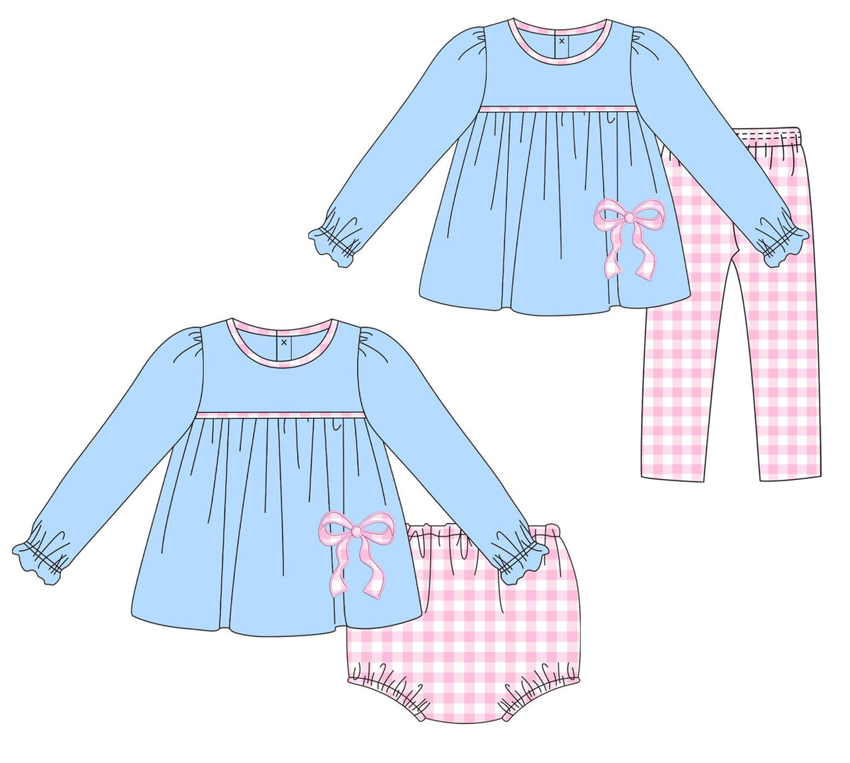 Pink Gingham Bow Appliqué Collection - ETA late January