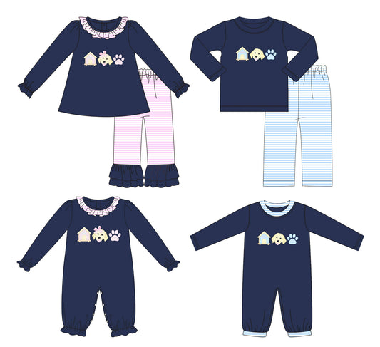 Dog Trio Embroidered Collection - ETA early December