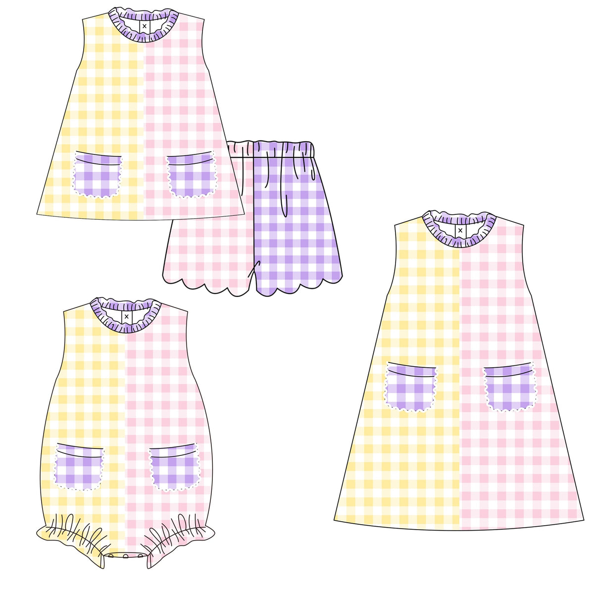 Gingham Color Block Collection - ETA late January