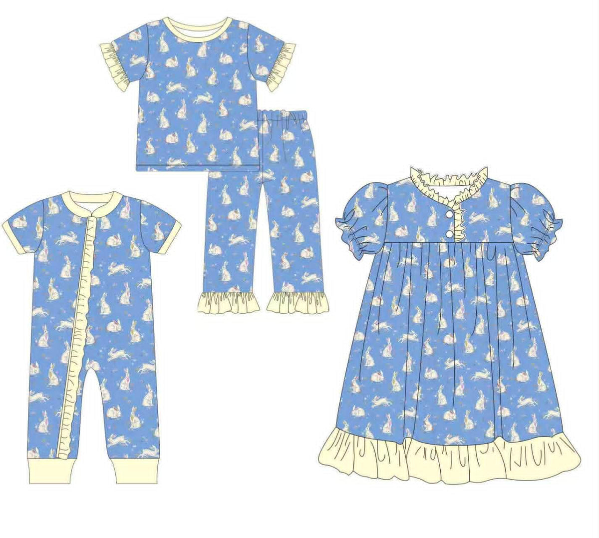 Blue and Yellow Bunny PJs - ETA late February
