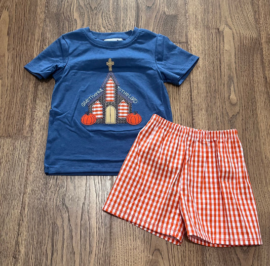 Give Thanks Appliqué Boy Set